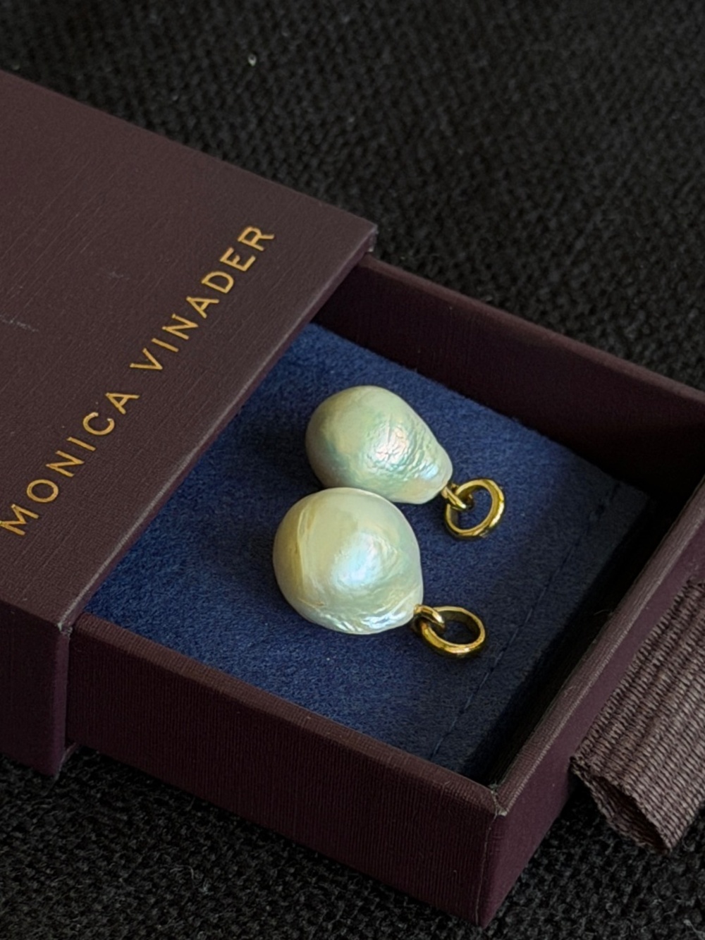 Monica Vinader Baroque Pearl small pendants
